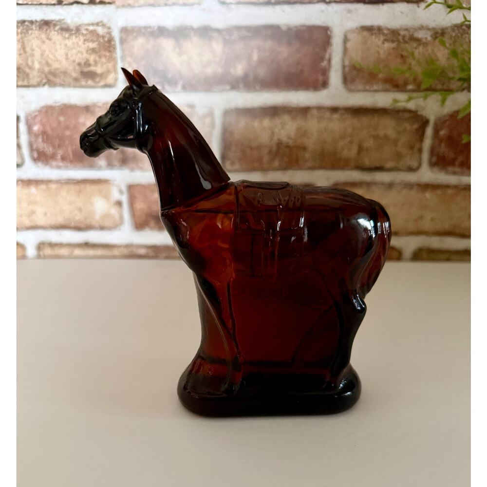 Vintage Avon Wild Country Horse Decanter – 1970s Amber Glass Aftershave Bottle